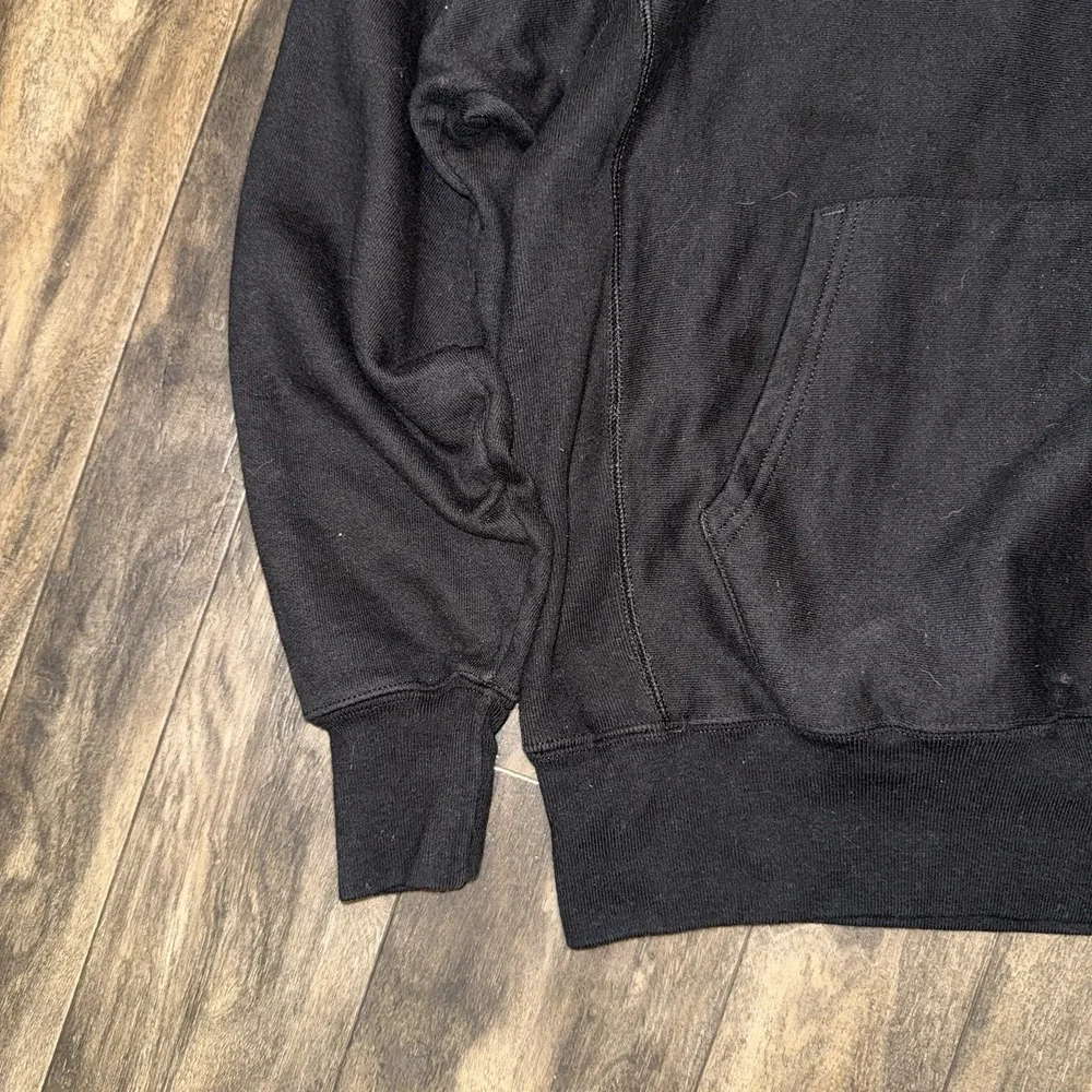 Champion Fleece Hoodie Reverse Weave Script Logo Men's Size M Black 3D Floss